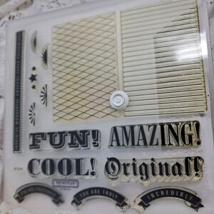 My‎ Acrylix Close To My Heart Stamps Sentiments Fun Cool Amazing S1204